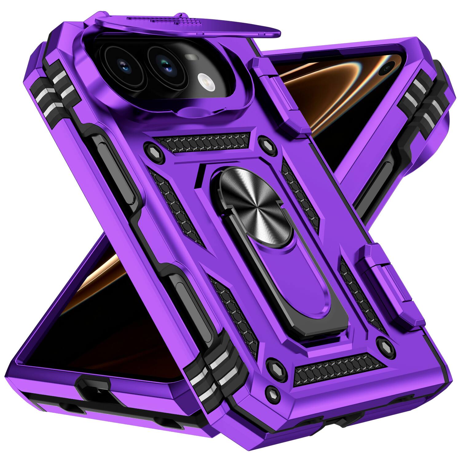 Dteck For Apple iPhone Duo Heavy Duty Rugged Case Sliding Lens Cover ...
