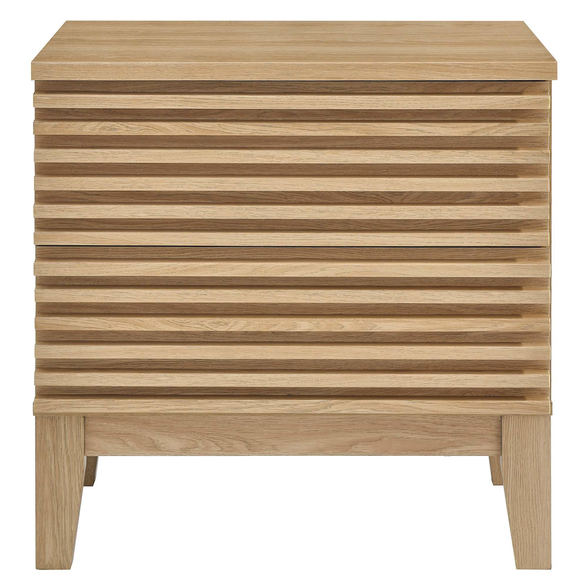 Alt View 2. Modway - Render Two-Drawer Nightstand by Modway - Oak.