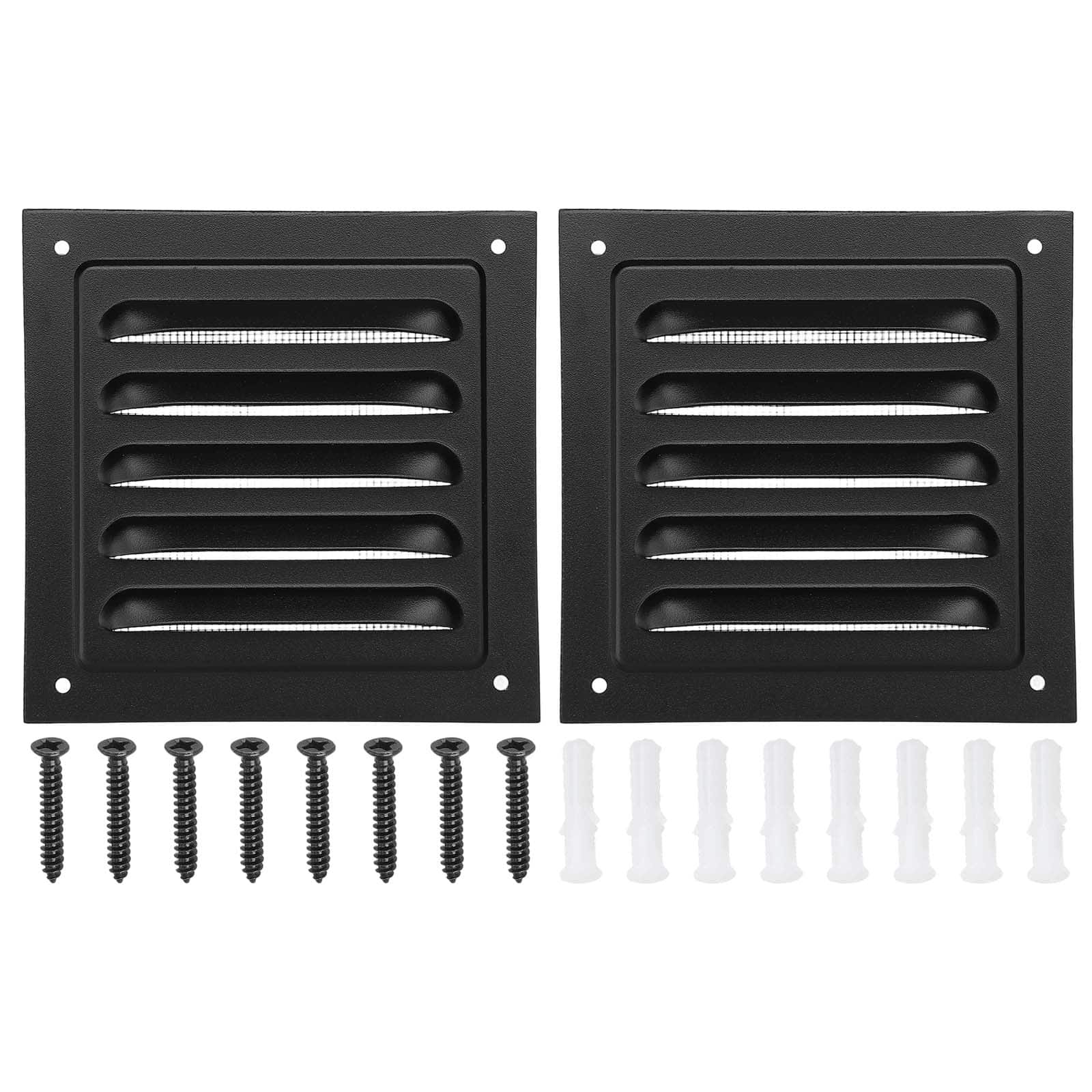 "Unique Bargains - 4""x4"" Aluminum Gable Vent, 2pcs Exterior Wall Outlet Square Soffit Vent HVAC Louver Air Grille with Built-in Screen - Black" price history on PriceWatchPro