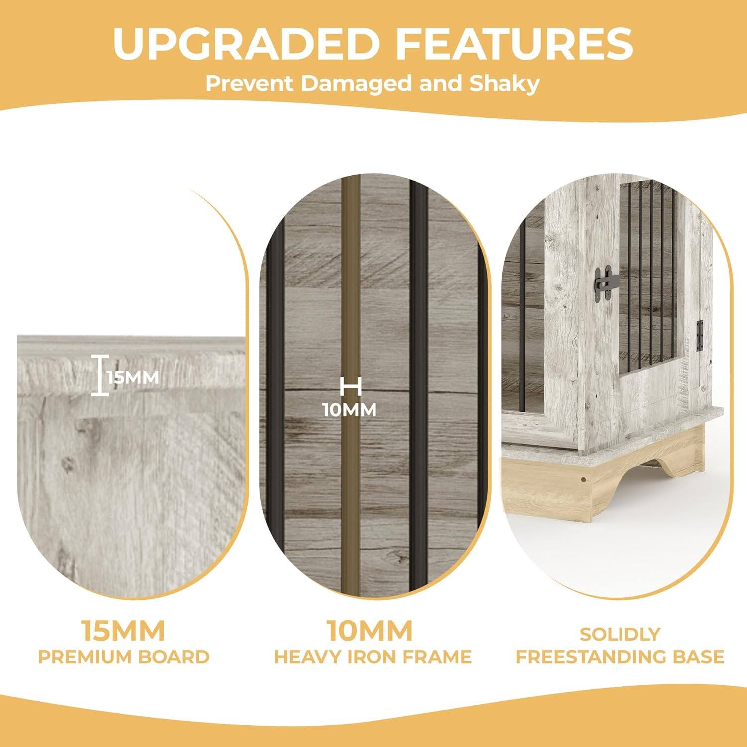 UPGRADED FEATURES  
Prevent Damaged and Shaky  

15MM PREMIUM BOARD  
10MM HEAVY IRON FRAME  
SOLIDLY FREESTANDING BASE