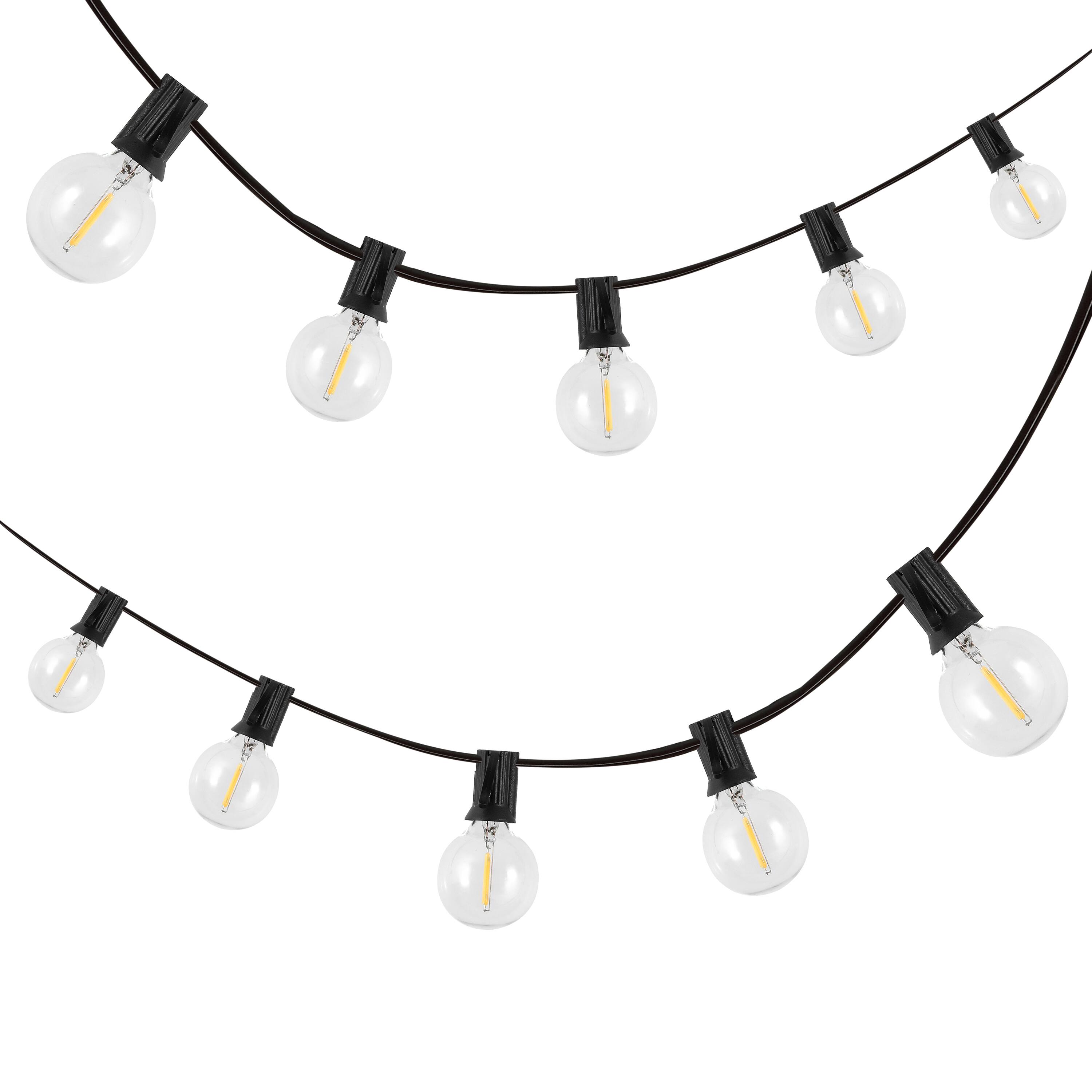 Alt View 6. Jonathan Y - 25-Light Indoor/Outdoor 25 ft. Contemporary Rustic Incandescent G40 Bistro Globe Bulb String Lights, Black (Set of 2) - Black.