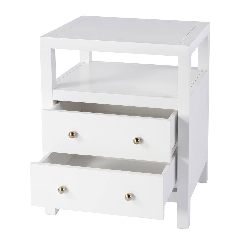 Alt View 1. Butler Specialty - Nora 2-Drawer Nightstand - White.