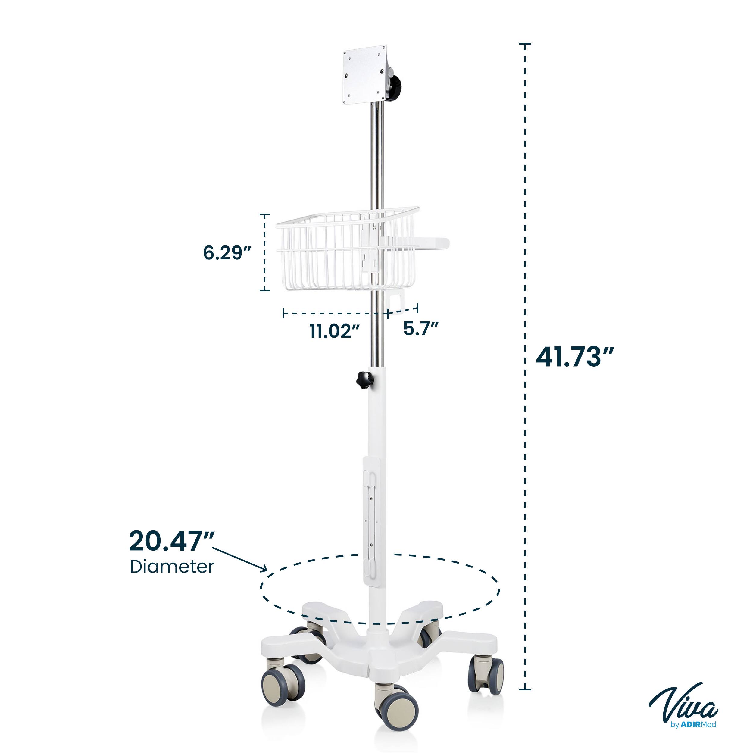 T 6.29"  11.02"  5.7" 41.73" 20.47" Diameter Viva by ADIRMed