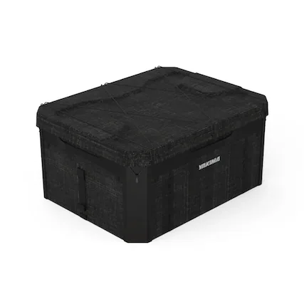 Front. Yakima - Yakima MOD GearCrate Medium Stackable Premium Tote with Lid and Divider, Black - BLACK.