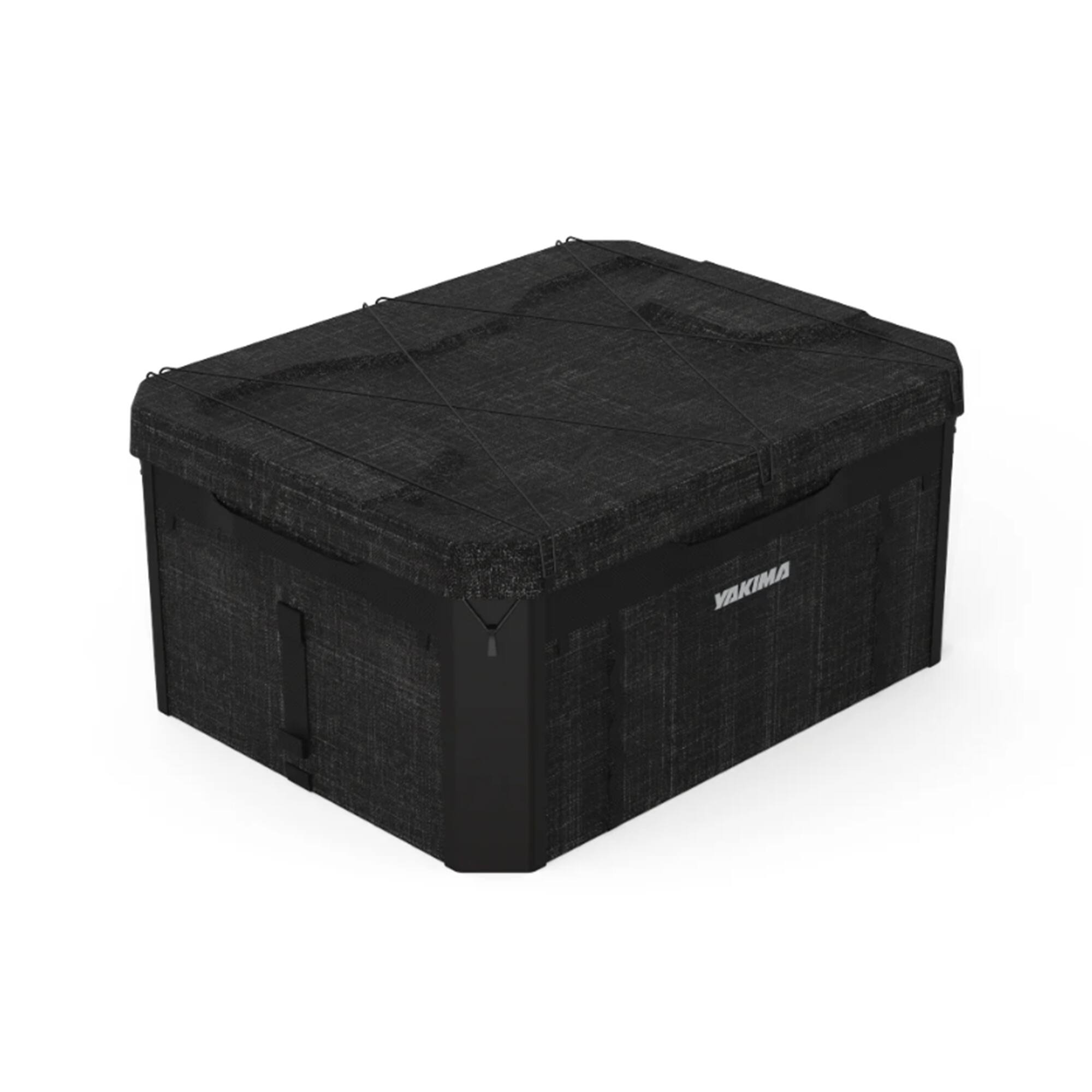 Front. Yakima - Yakima MOD GearCrate Medium Stackable Premium Tote with Lid and Divider, Black - BLACK.