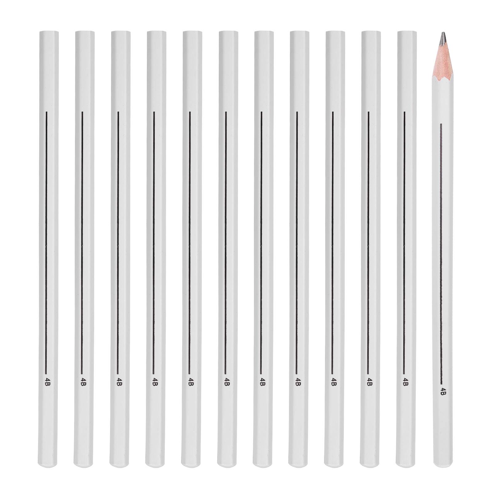 Front. Unique Bargains - 4B Drawing Pencils for Sketching, 12pcs Sketch Pencils w/ Built-in Sharpener for Drawing, Painting, Sketching - Black.