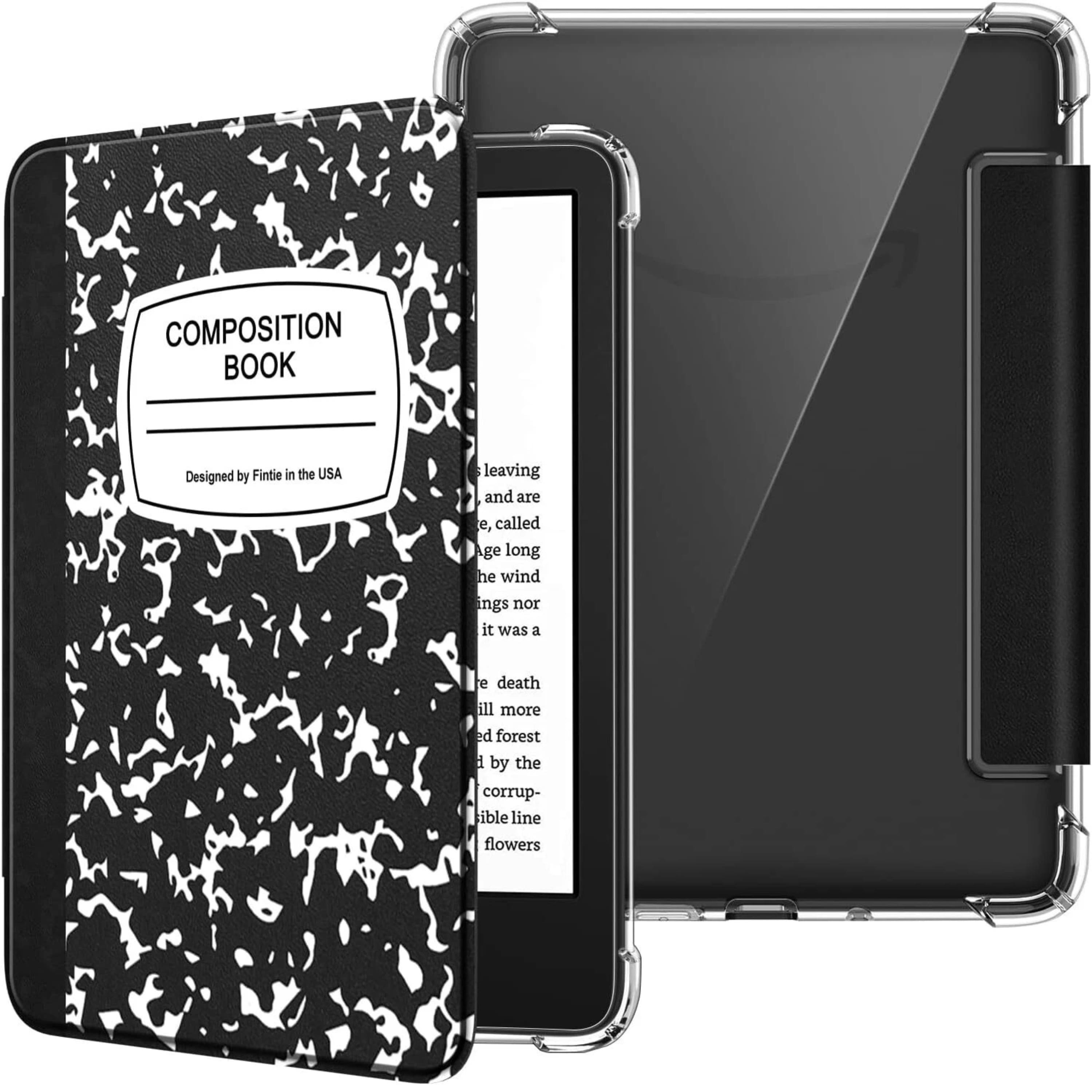 Kitcheniva - Lightweight Clear Slim Case For Kindle 6 Inch 11th Generation - Black and White
