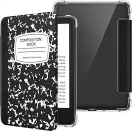 Kitcheniva - Lightweight Clear Slim Case For Kindle 6 Inch 11th Generation - Black and White