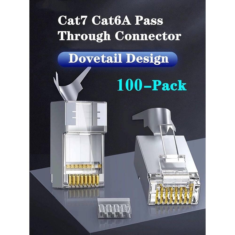Cat7 Cat6A Pass Through Connector  
Dovetail Design  
100-Pack