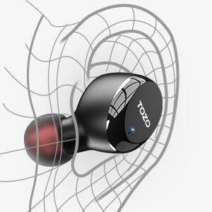 Back. TOZO - TOZO T6S Wireless Earbuds IPX8 Waterproof TWS Build In Mic Active Noise Control Bluetooth Extra Long Battery Life.