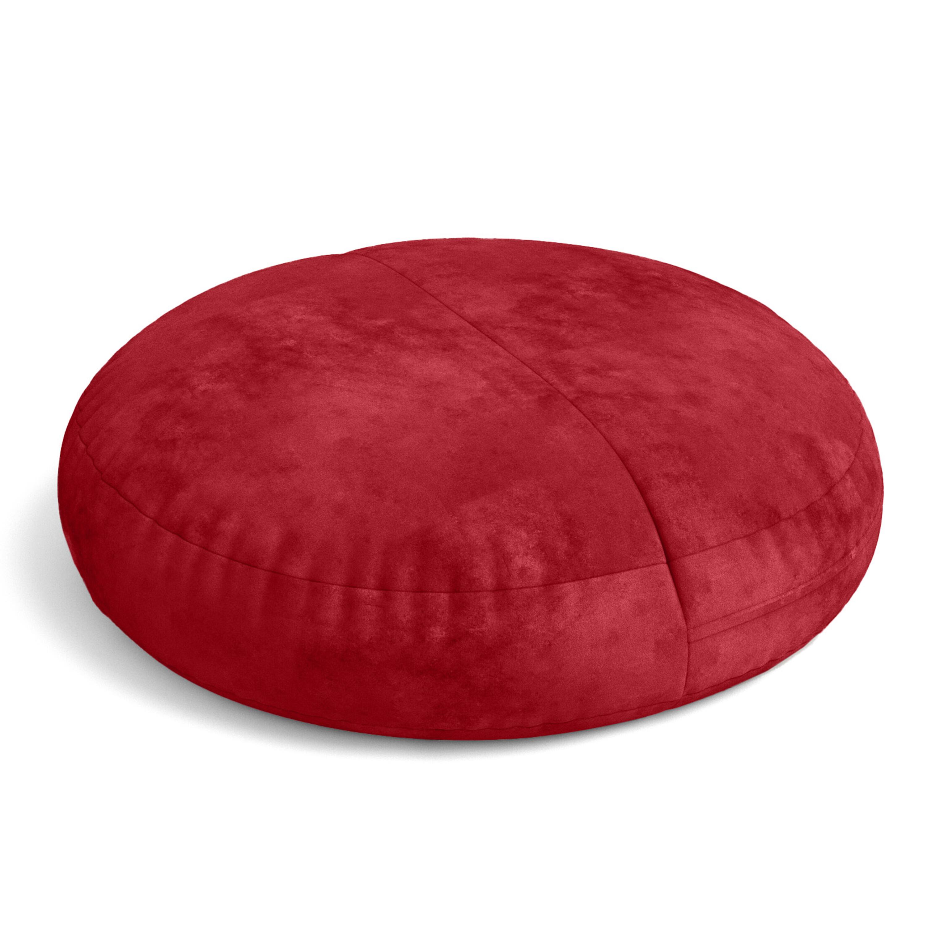Angle. Jaxx - Jaxx Cocoon 4 Foot Bean Bag Chair and Crash Pad, Cherry - Red.
