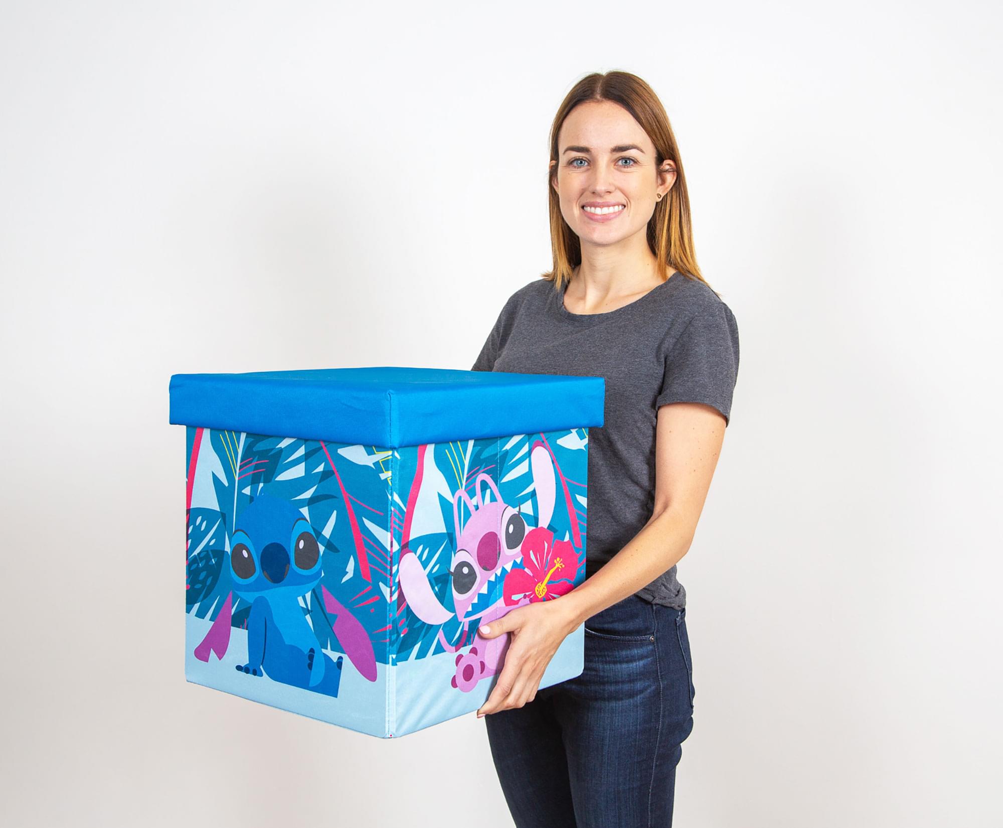 Alt View 10. Ukonic - Disney Stitch and Angel 15-Inch Storage Bin Cube Organizers with Lids | Set of 2 - Blue.