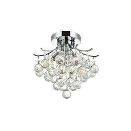 Elegant Lighting - Toureg 3 light Flush Mount Clear Royal Cut Crystal - Chrome