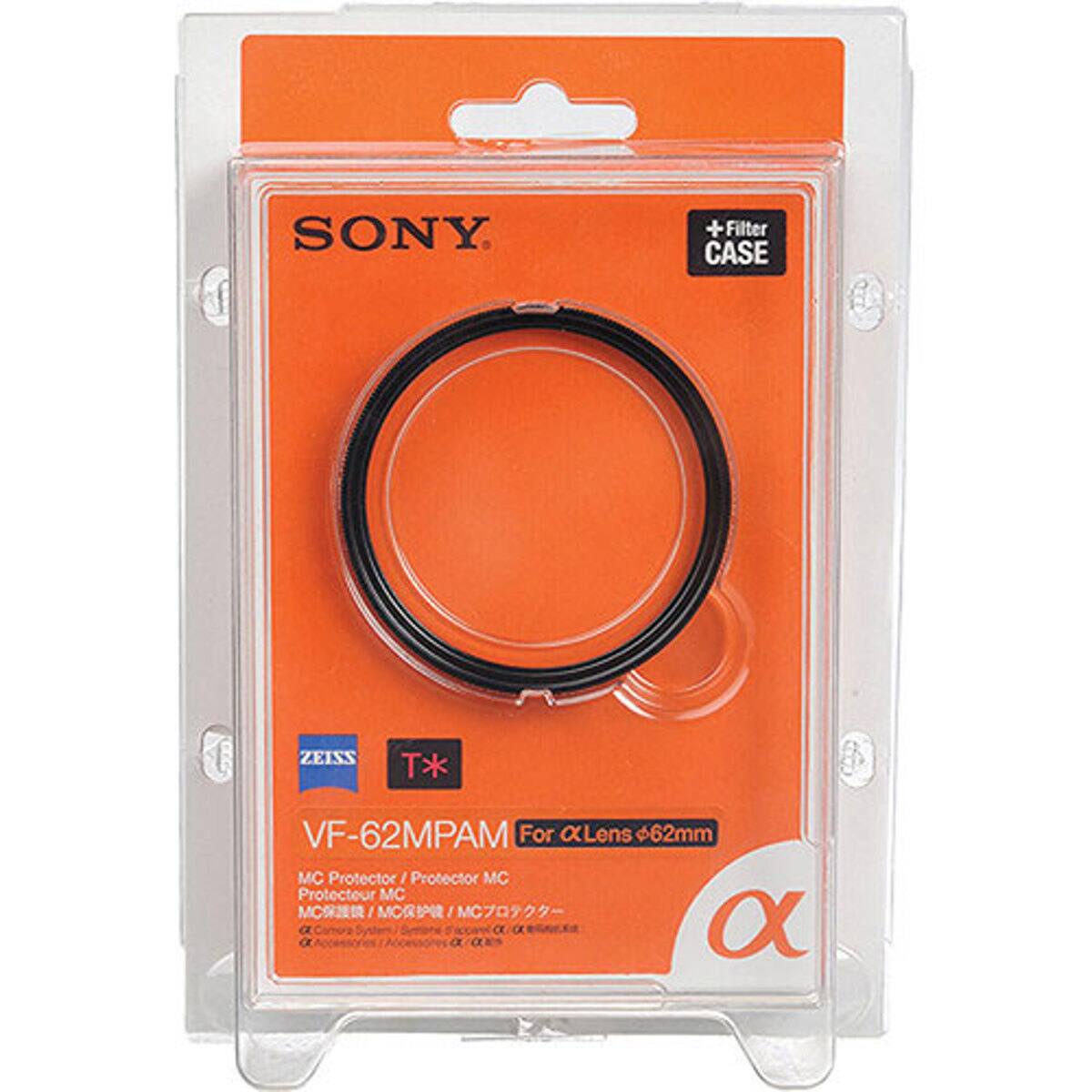SONY + Filter CASE ZEISS T* VF-62MPAM For αLens 62mm MC Protector / Protector MC Protecteur MC
