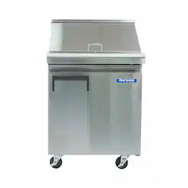 Magic Chef - E-Series 27 in. 6 cu. ft. Single Door Mega Top Sandwich/Salad Prep Table Refrigerator - Stainless Steel