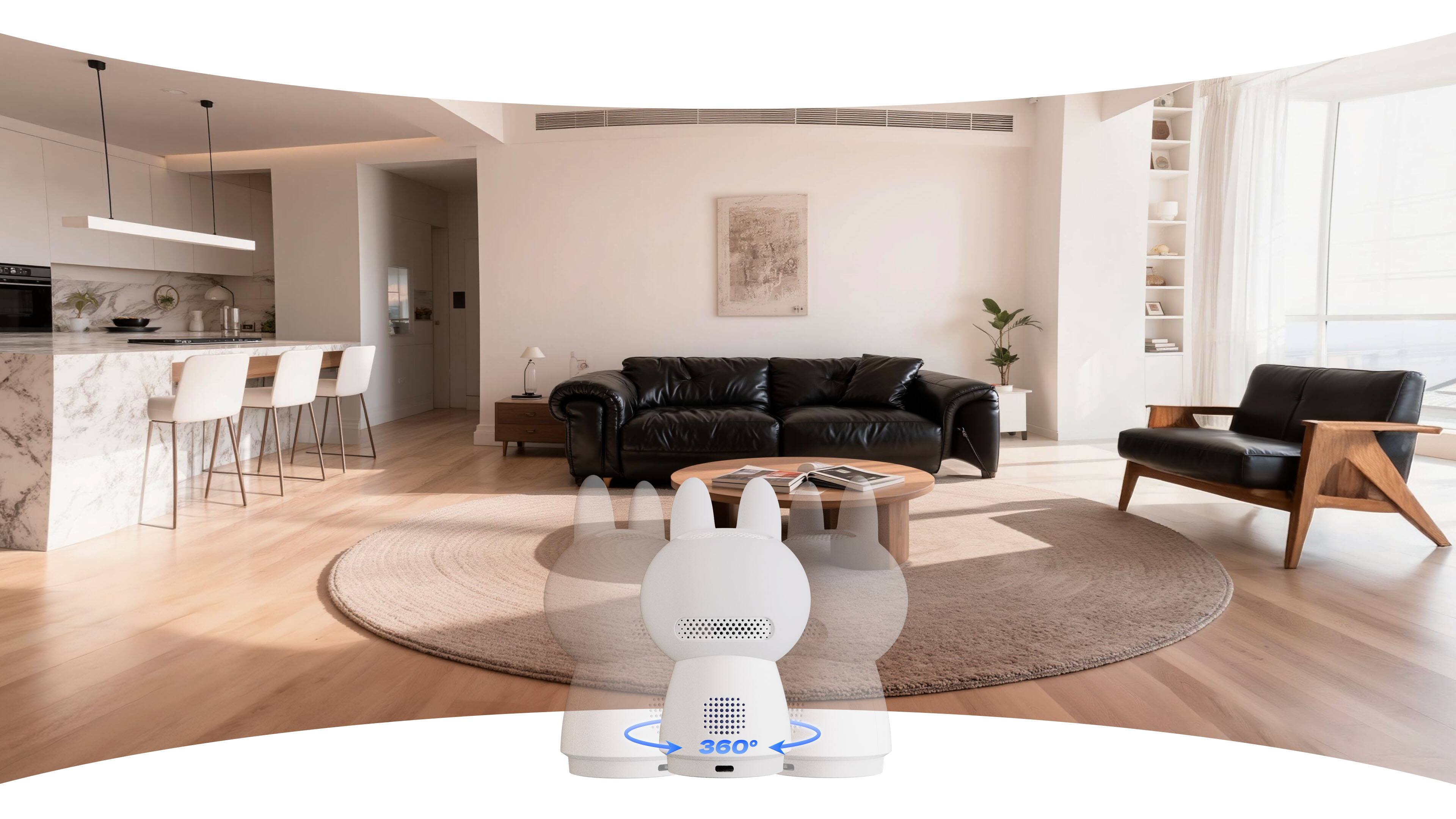 Alt View 1. Aqara - 4K Dual-Lens Camera Hub G350, Indoor Camera 9X Zoom, 360° Pan/Tilt, AI Auto-Tracking, Face/Gesture Rec, 512 GB Storage - White.