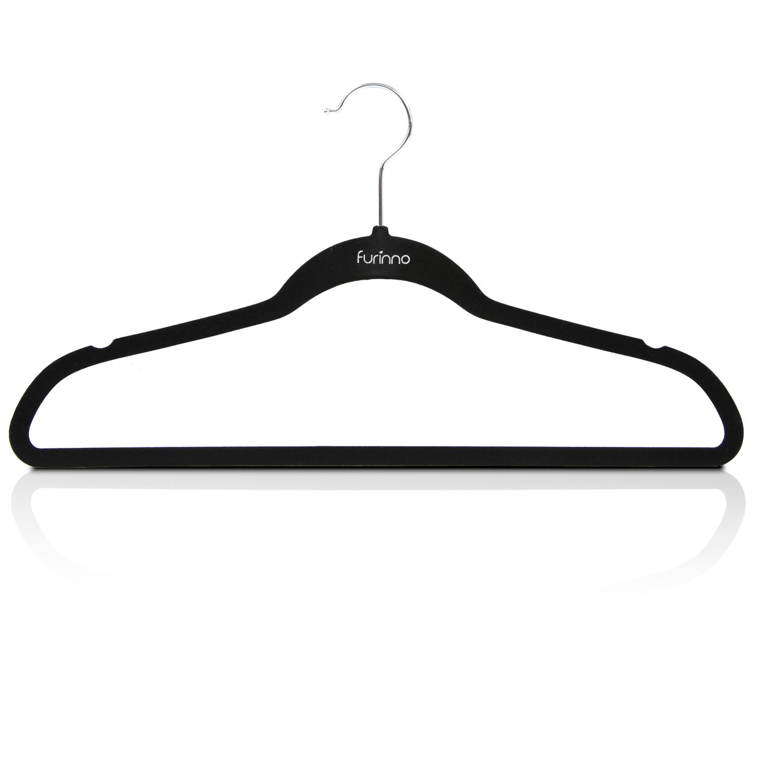 Front. Furinno - Velvet Suit Hanger, Pack of 30 - Black.