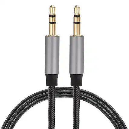 Front. Unique Bargains - 2pcs AUX Cable, 3.5mm Nylon Braided Male to Male Audio Cord, for Headphone Speaker Car Stereo - Grey.
