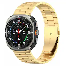 StrapsCo - Classic Evening Bracelet Stainless Steel Watch Band Strap For Samsung Galaxy Watch 8 - Yellow Gold