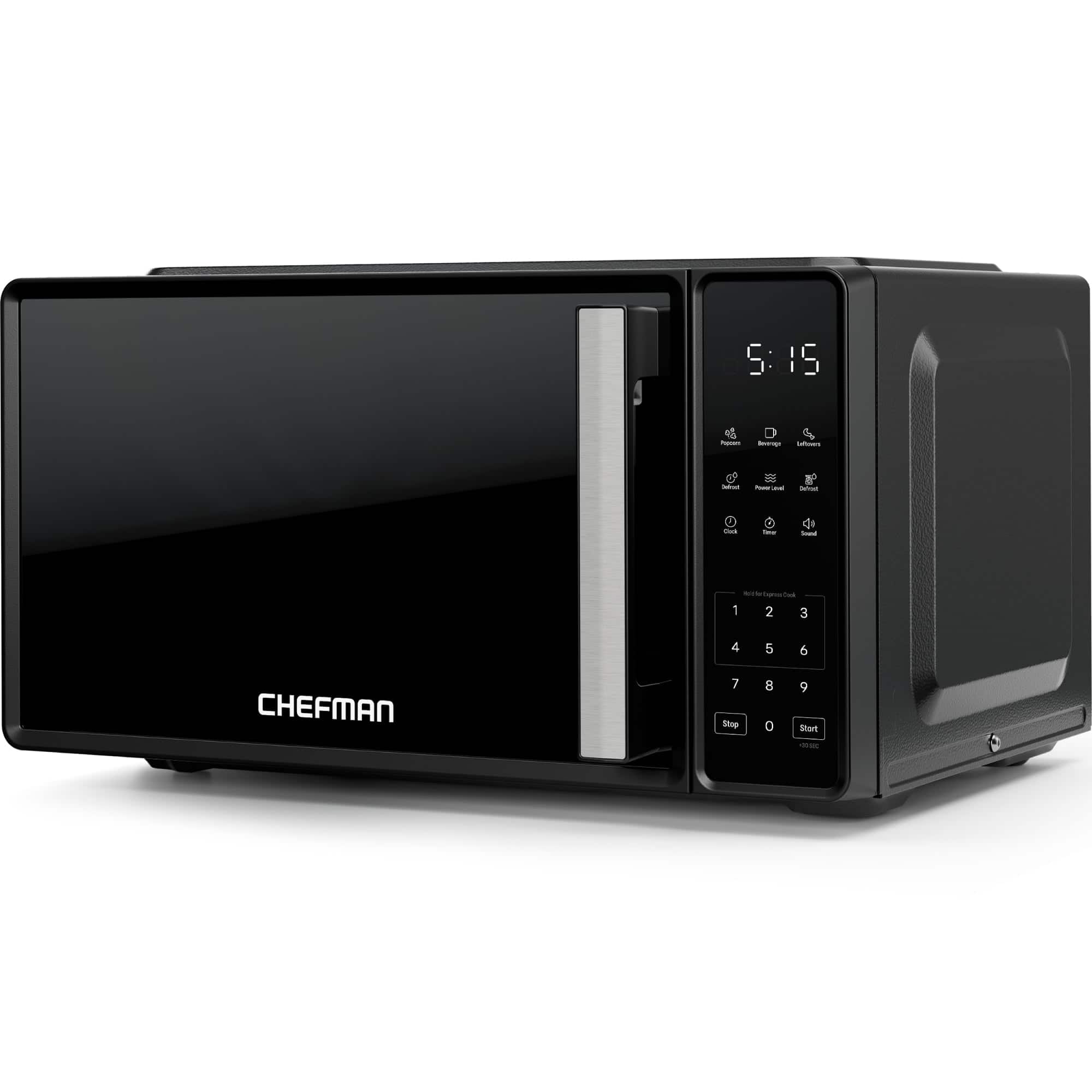 Chefman - Countertop Microwave Oven 0.7 Cu. Ft., 700 Watts with 3 Presets and 10 Power Levels - Black