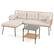Front. Costway - 3 PCS Corner Patio Furniture Cushioned Sofa Set with Small Coffee Table Outdoor - Light Brown,Beige.