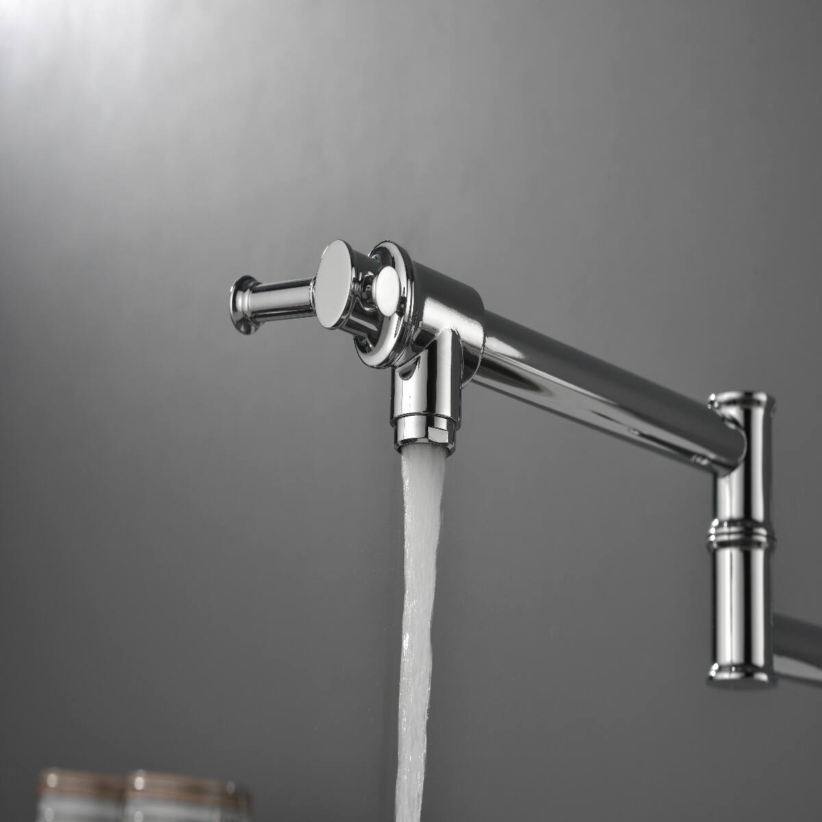 Alt View 9. Ropilly - Ropilly Wall Mounted Pot Filler Faucet, Chrome Brass Folding Kitchen Pot Filler with Double Handles - Chrome.