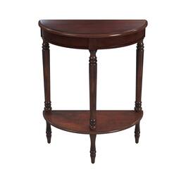 Butler Specialty - Bellini 24 in. W Demilune Wood Console Table with Lower Open Shelf - Dark Brown