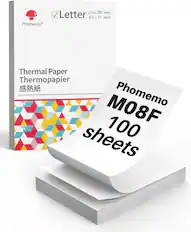 Phomemo 216x297 mm Letter 8.5x11 inch Thermal Paper Thermopapier
Phomemo M08F 100 sheets