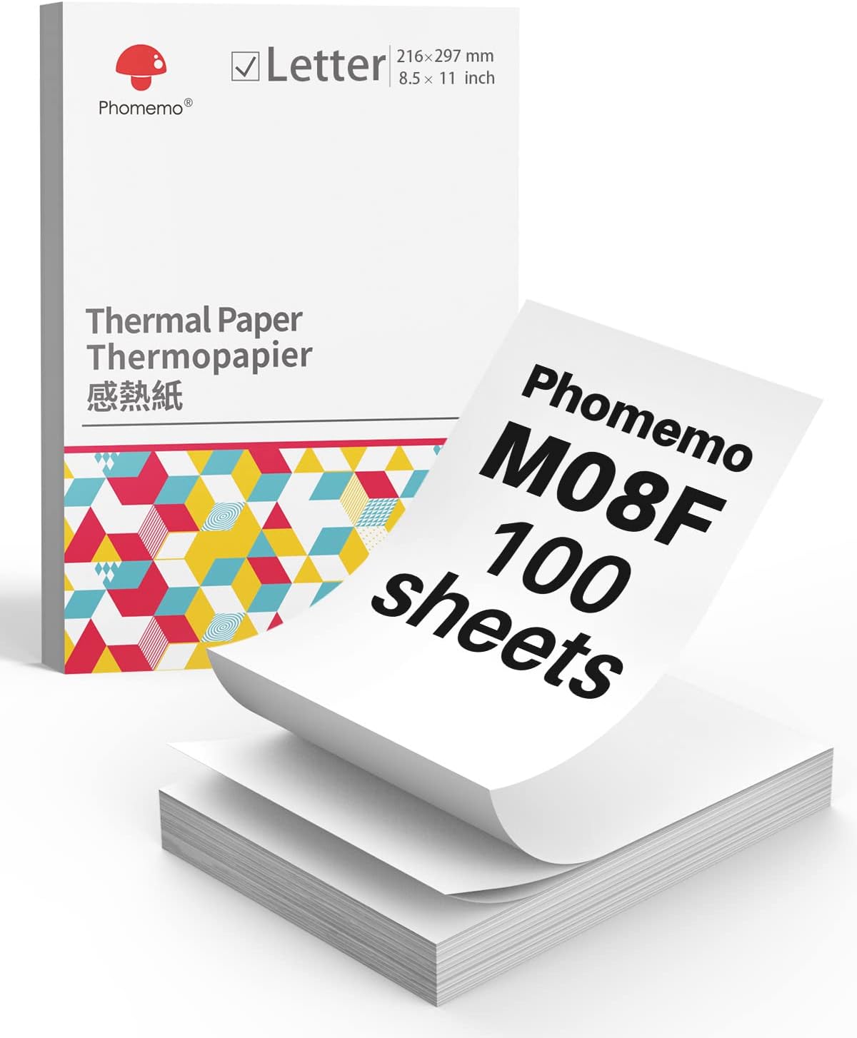 Phomemo 216x297 mm Letter 8.5x11 inch Thermal Paper Thermopapier  
Phomemo M08F 100 sheets