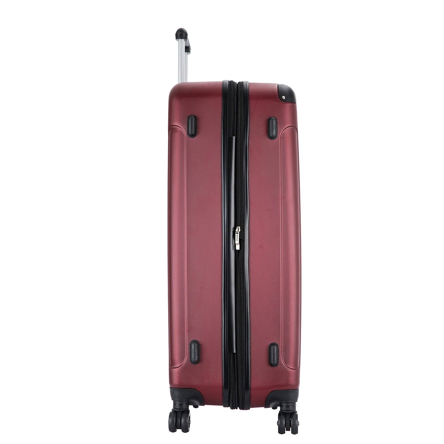Alt View 2. DUKAP - Intely Smart Hardside 2 Piece Luggage Set 20"/28" with USB and integrated weight scale - WINE.