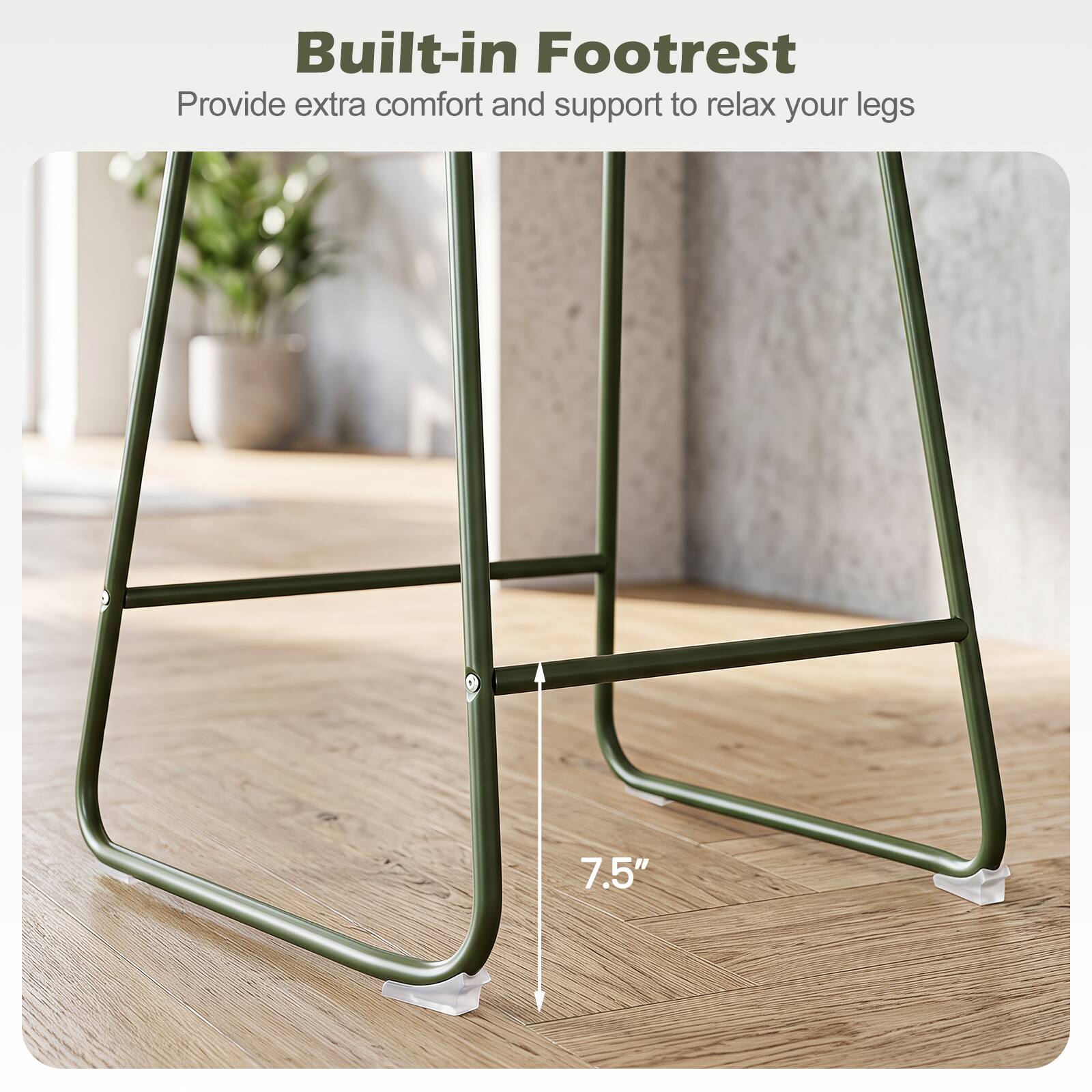 Built-in Footrest  
Provide extra comfort and support to relax your legs  
7.5"