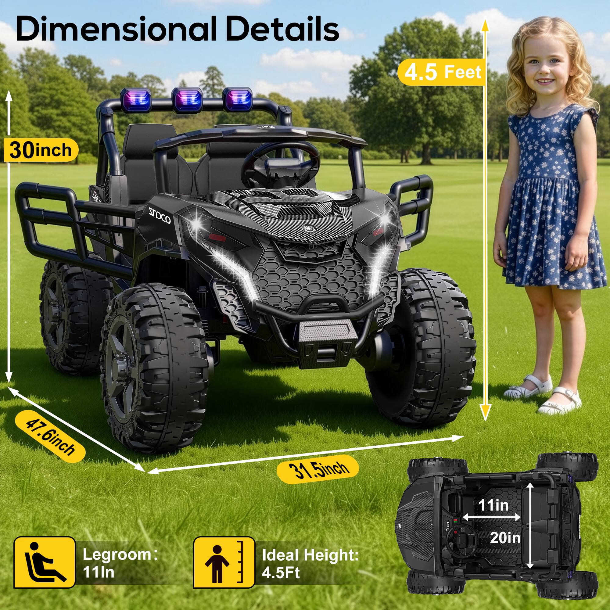 Dimensional Details

- 4.5 Feet
- 30 inch
- STOCO
- 47.6 inch
- 31.5 inch
- 11 in
- Legroom: 11 in
- Ideal Height: 4.5 Ft
- 20 in