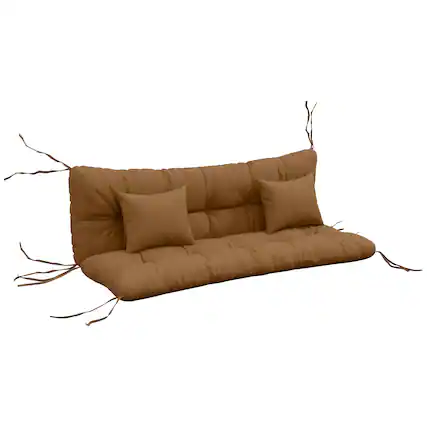 Front. Outsunny - Tufted Bench Cushions & Throw Pillows, Replacement Bench Seat Pad - Tan.