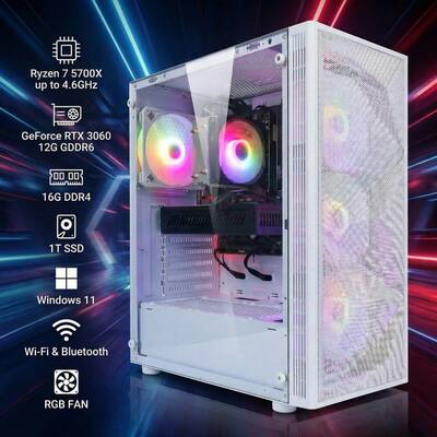STGAubron Gaming PC Desktop Computer, AMD Ryzen 7 5700X up to 4.6 STGAubron Gaming PC Desktop Computer, AMD Ryzen 7 5700X up to 4.6