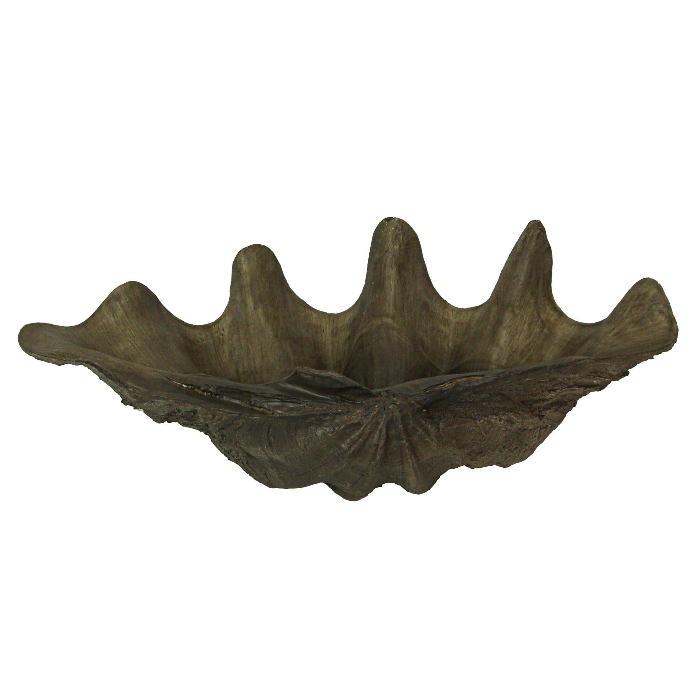 Alt View 7. Contrast Inc. - Lifelike Cast Polyresin Giant Clam Shell Decorative Bowl - Taupe.