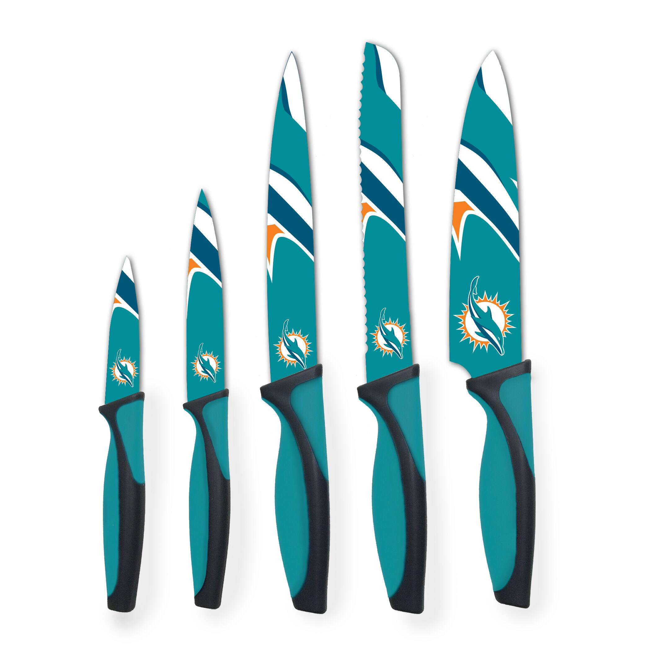 Alt View 1. Woodrow - Miami Dolphins 5-Piece Stainless Steel Cutlery Knife Set - Multicolor.