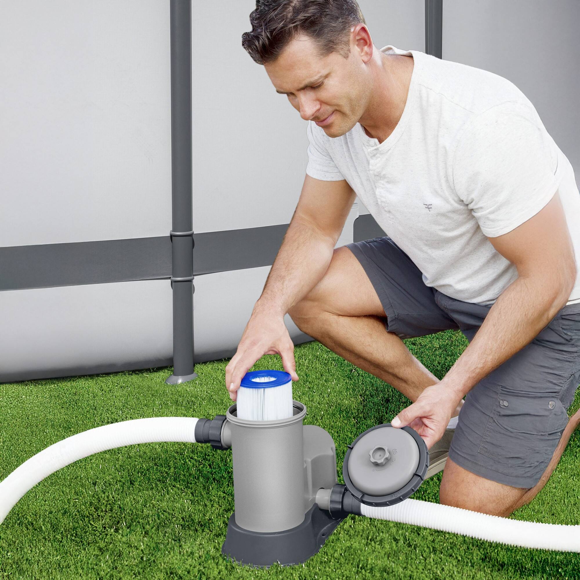 Alt View 10. Bestway - Bestway Flowclear 1,500 GPH 120V Above Ground Swimming Pool Water Filter Pump - Gray.