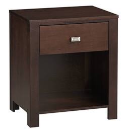Manhattan Lane - Wooden Nightstand with One Drawer and One Shelf - Brown