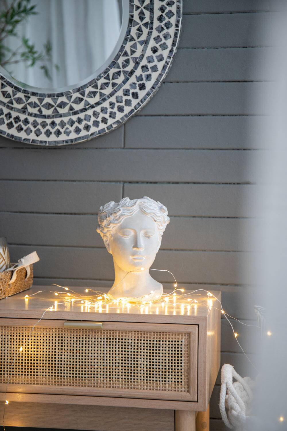 Alt View 5. Boyel Living - Greek Style Cement Head Planter Indoor Outdoor.