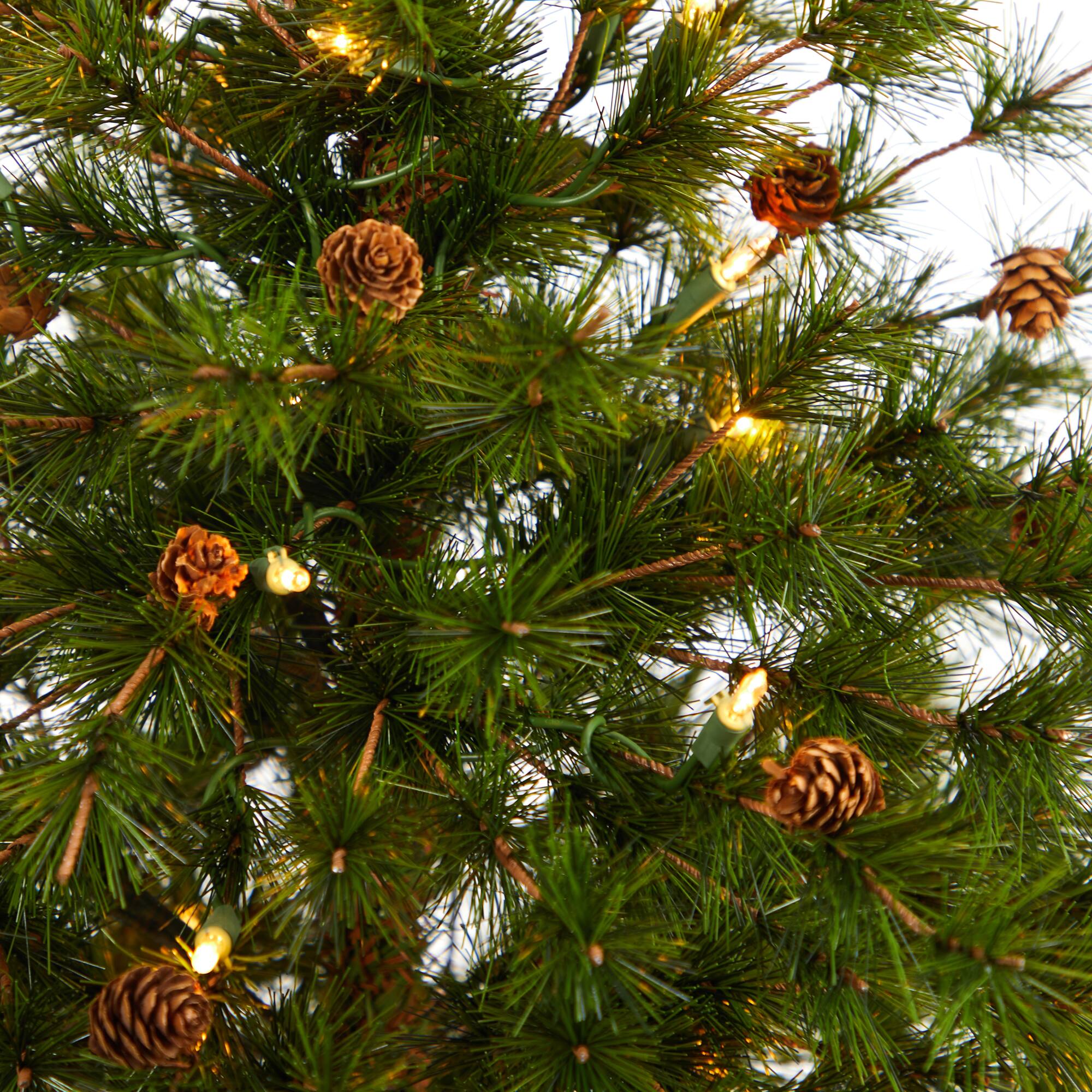 Left. BreeBe - 3’ Colorado Mountain Pine Xmas Tree w/50 Lights & 171 Tips - Brown, Green.