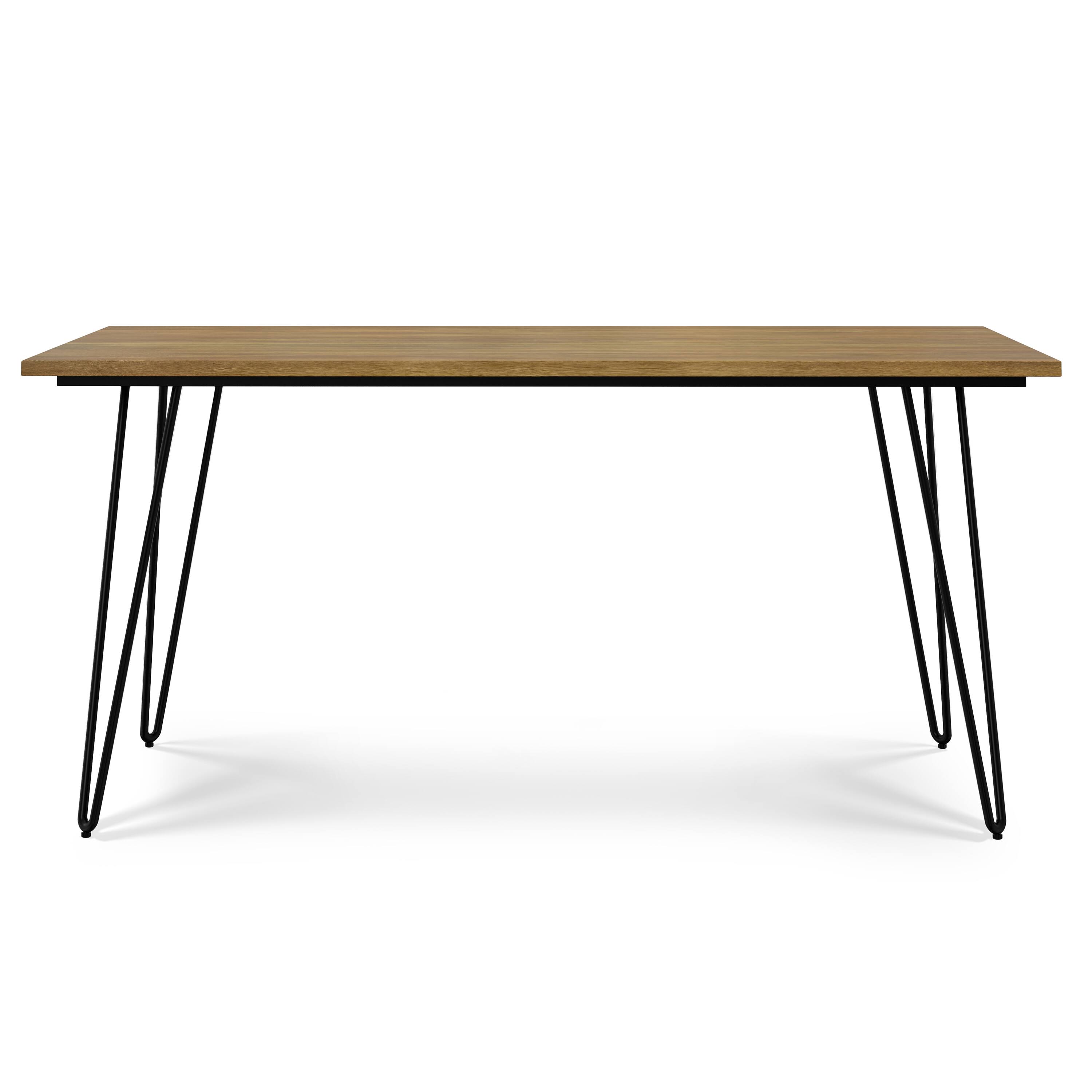 Left. Simpli Home - Hunter SOLID MANGO WOOD and Metal 66 inch x 40 inch Rectangle Industrial Dining Table in Light Brown - Light Brown.