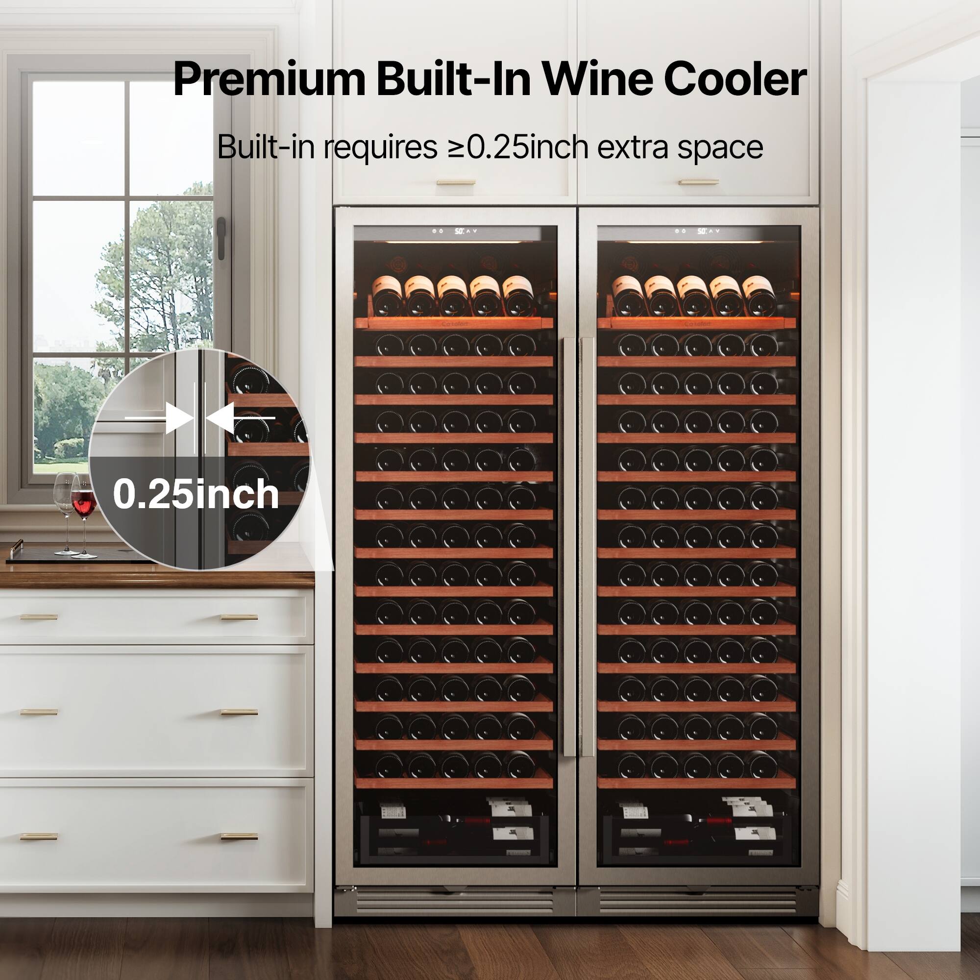Premium Built-In Wine Cooler

Built-in requires ≥0.25 inch extra space

0.25 inch