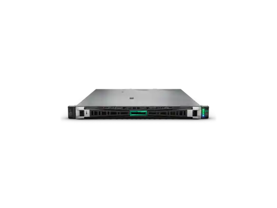 Front. HPE Aruba - HPE ProLiant DL320 Gen11 3508U 2.1GHz 8-Core / 1x16GB / 8SFF / 2x480GB SATA SSD / 2x500W PS Rack Server - Black.