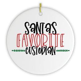 OrnamentallyYou - Santas Favorite Custodian Janitor Christmas Ornament - Multi-colored