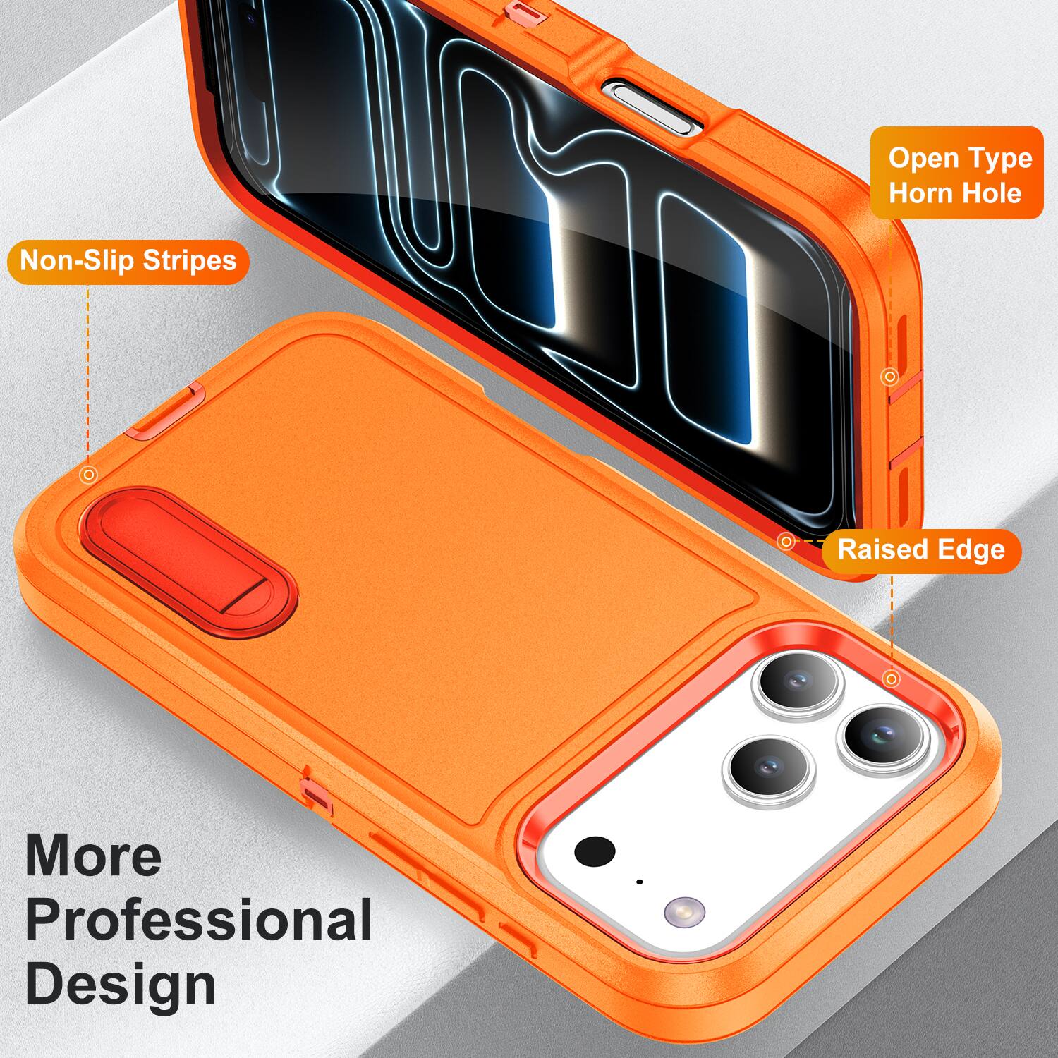 1. Open Type Horn Hole
2. Non-Slip Stripes
3. Raised Edge
4. More Professional Design