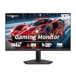 Viewedge - 27" FHD Gaming Monitor, 144Hz 1ms IPS, 110% sRGB, FreeSync, Blue Light Filter, HDMI/VGA, Wall Mountable - Black