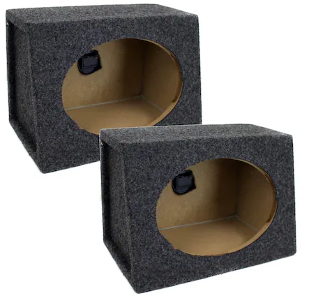 Front. QPower - Q Power Angled Style 6 x 9 Inch Car Audio Speaker Box Enclosures, 4 Speakers.