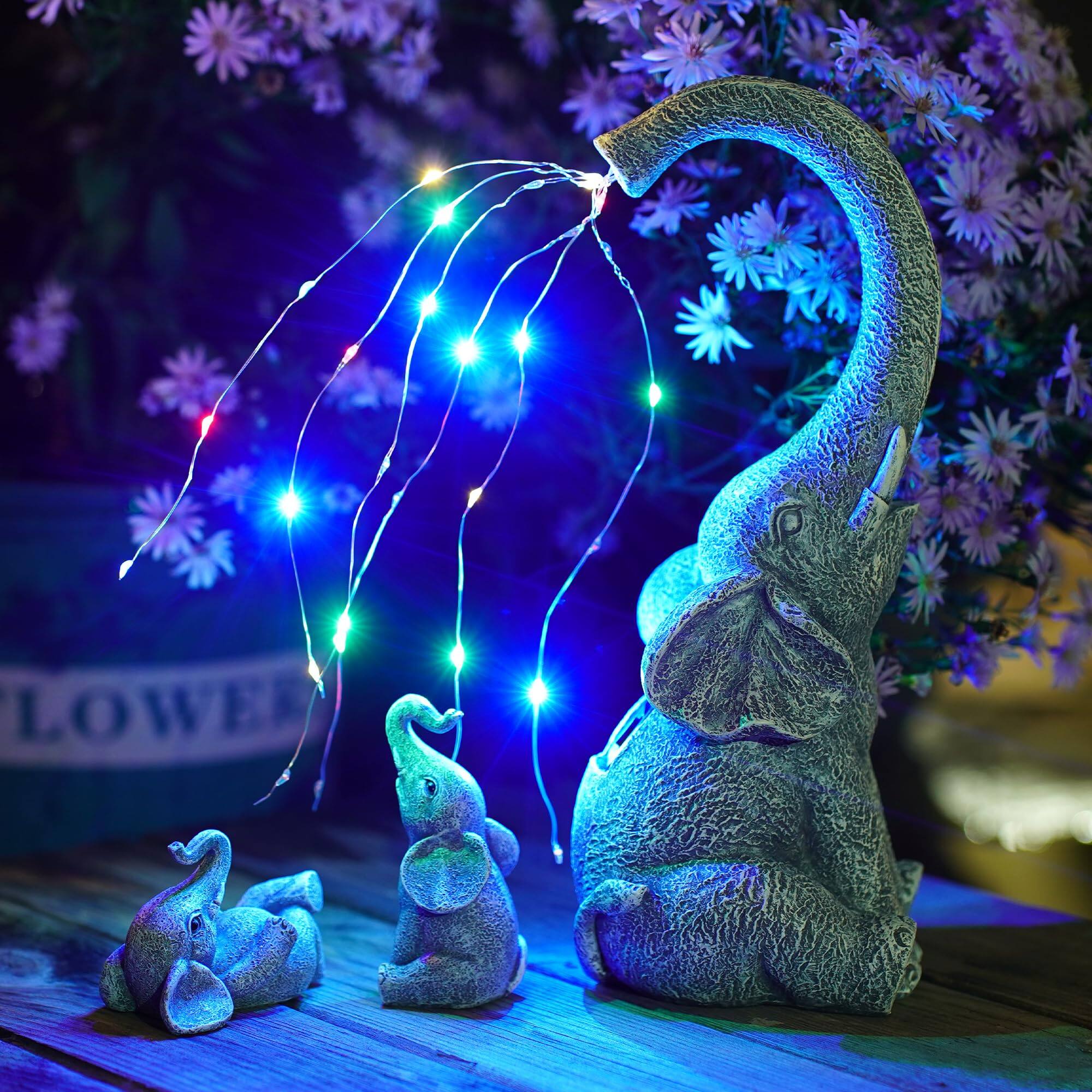 Alt View 5. Alchemy Casas - Garden Elephant Statue Outdoor - Solar Watering Lights For Yard Patio And Pathway Decor Ideal Gardening Gifts.