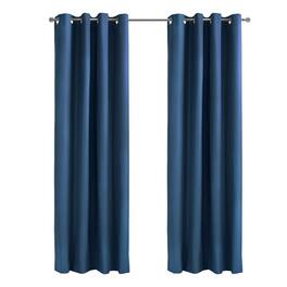 Commonwealth Home Fashions - Thermaplus Alpine Blackout Premium Stylish and Functional Grommet Curtain Panel 52" x 108" - Navy