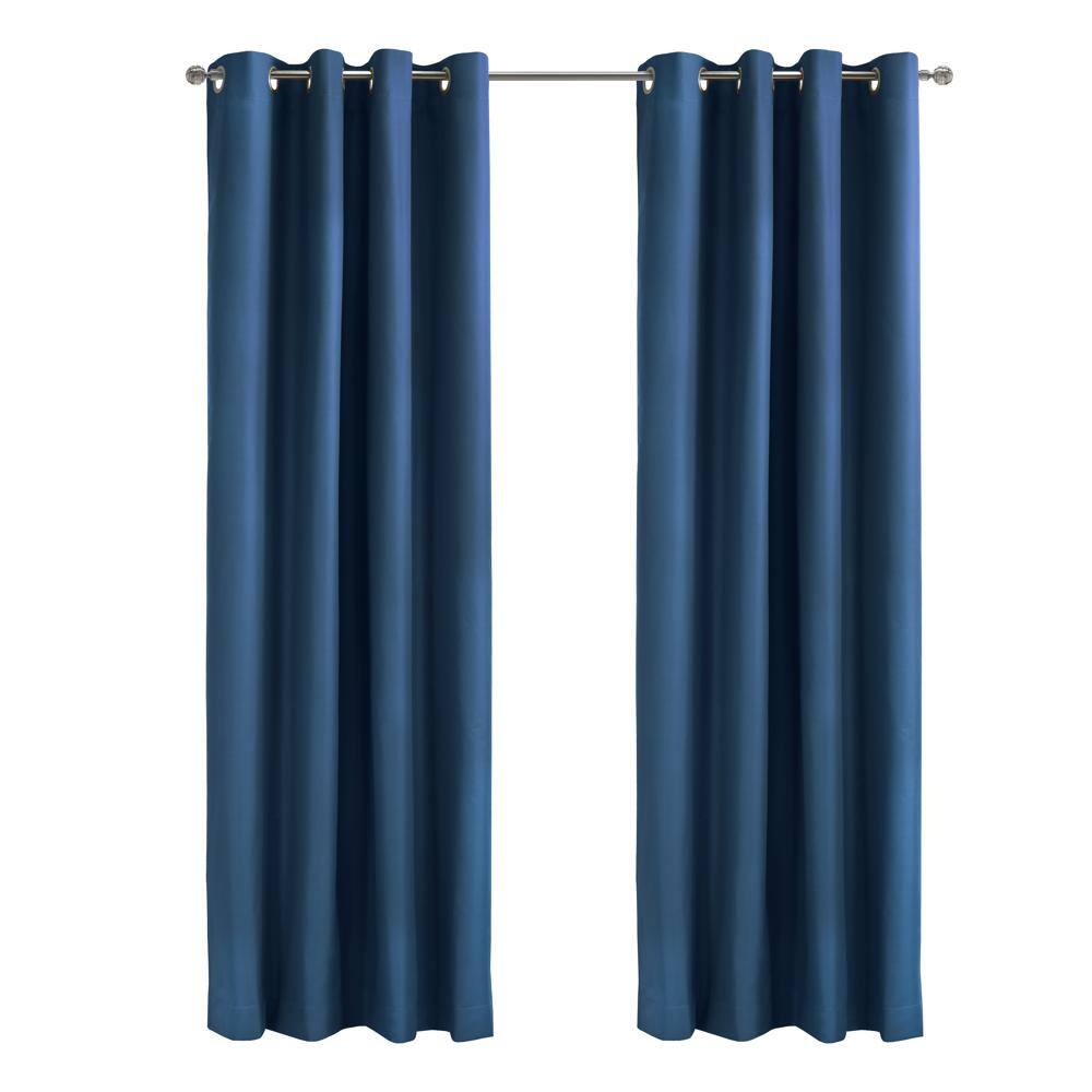 Front. Commonwealth Home Fashions - Thermaplus Alpine Blackout Premium Stylish and Functional Grommet Curtain Panel 52" x 63" Navy - Navy.